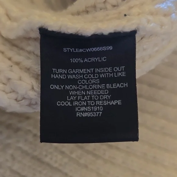 Sanctuary, Mock Neck Sweater, Ivory/Red/Black, EUC, Women's L​ - Picture 10 of 10